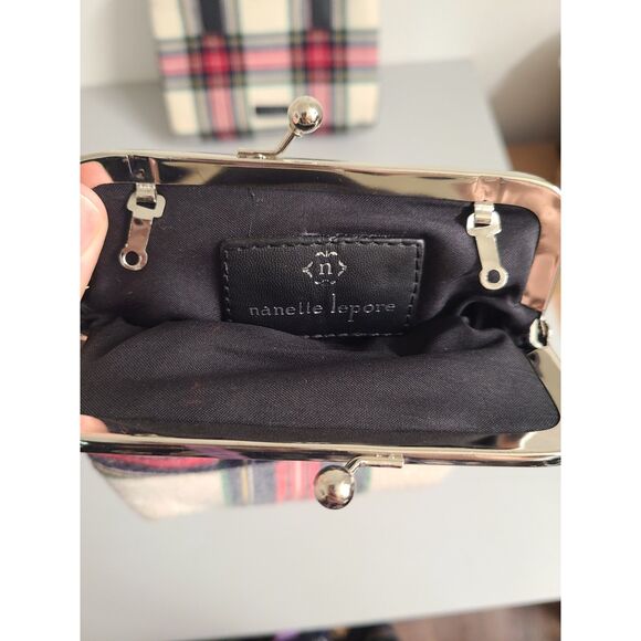 Nanette Lepore Plaid Flannel Tartan Hand Bag & Coin Purse Crossbody Classic Set - Picture 2 of 5